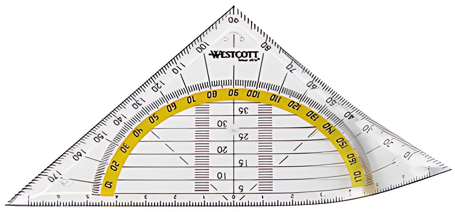 WESTCOTT Equerre géométrique, hypoténuse: 140 mm, flexible