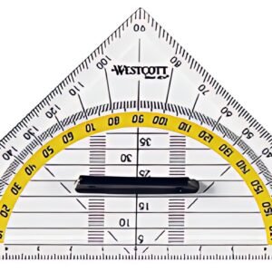 WESTCOTT Equerre géométrique, hypoténuse: 140 mm, poignée