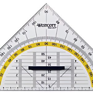 WESTCOTT Equerre géométrique, hypoténuse: 220 mm, poignée