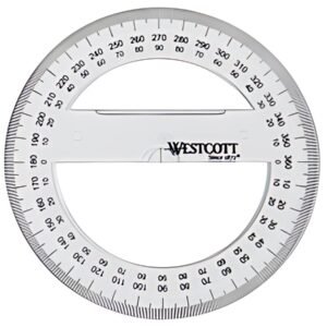 WESTCOTT Rapporteur circulaire 360 degrés, 100 mm