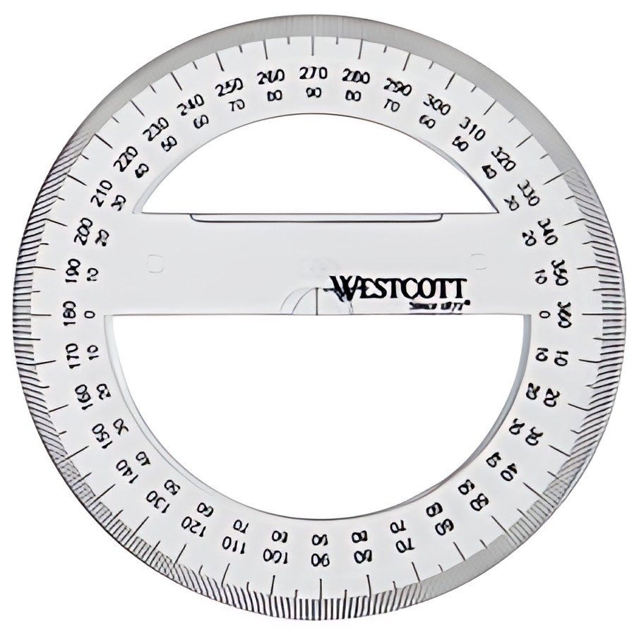 WESTCOTT Rapporteur circulaire 360 degrés, 100 mm