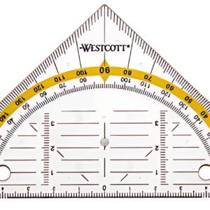 WESTCOTT Equerre géométrique avec perforations pour classeur