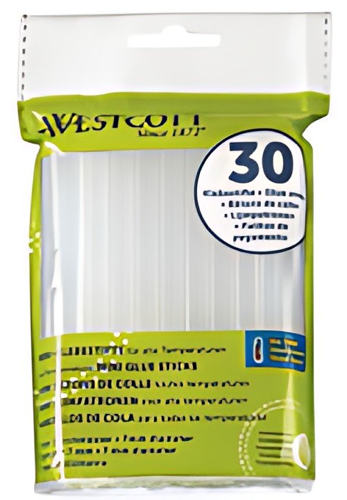 WESTCOTT Bâtons de colle à chaud, diamètre: 7 mm, 30 pièces