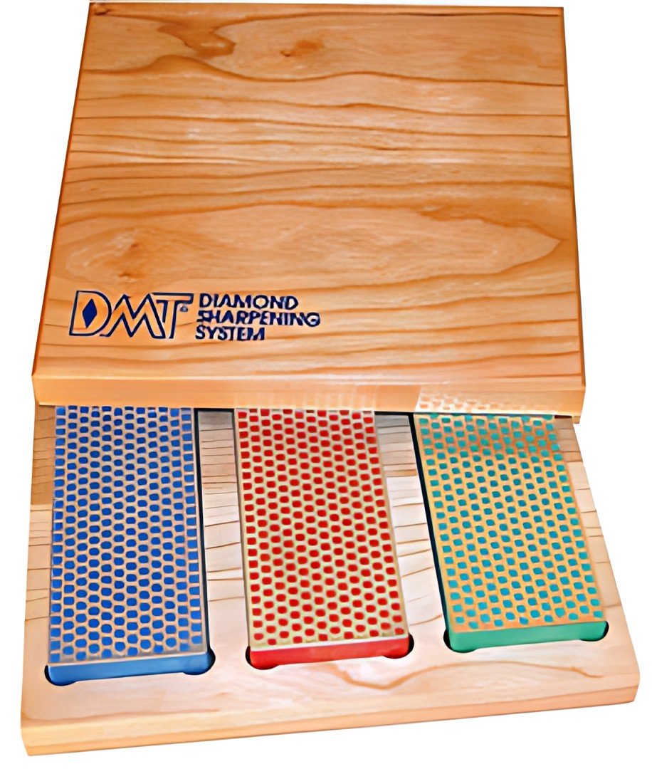 DMT Kit de pierres à aiguiser diamant, boîte en bois, 3 pcs