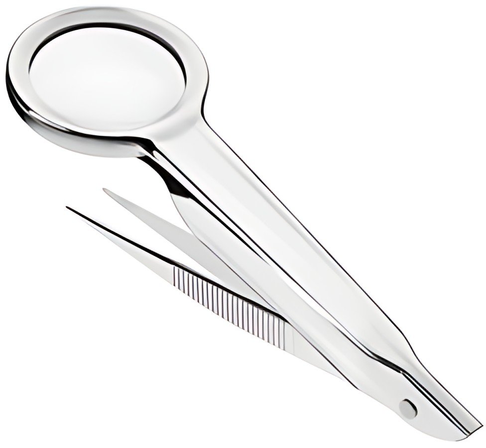 FIRST AID ONLY Pince précelle avec loupe, argent