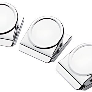 WESTCOTT Clip magnétique, 38 x 45 mm, par 3, argent/chrome