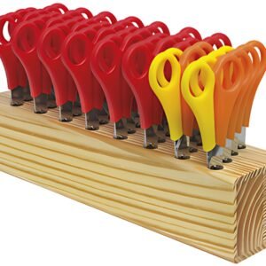WESTCOTT Bloc pour ciseaux, bois, garni, incl. 32 paires