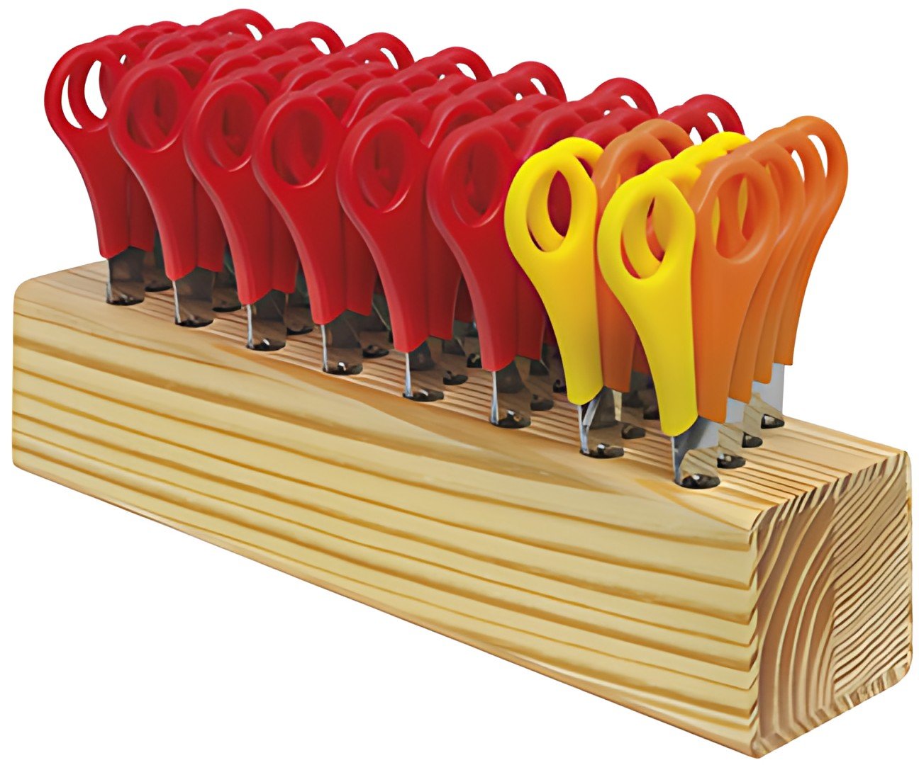 WESTCOTT Bloc pour ciseaux, bois, garni, incl. 32 paires