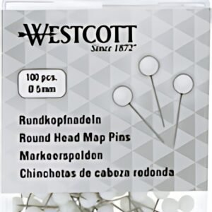 WESTCOTT Épingle à tête ronde, taille 5, blanc