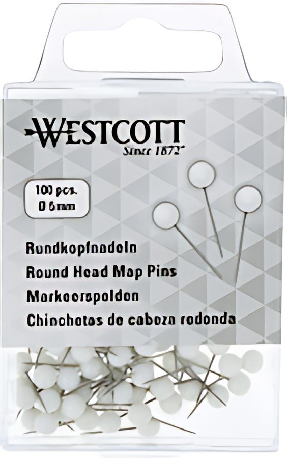 WESTCOTT Épingle à tête ronde, taille 5, blanc