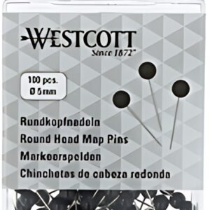 WESTCOTT Épingle à tête ronde, taille 5, noir