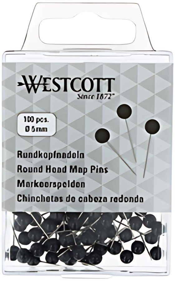 WESTCOTT Épingle à tête ronde, taille 5, noir