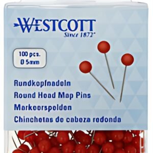 WESTCOTT Épingle à tête ronde, taille 5, rouge