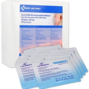FIRST AID ONLY Brandwunden-Auflage, 100 x 100 mm, 10er Pack
