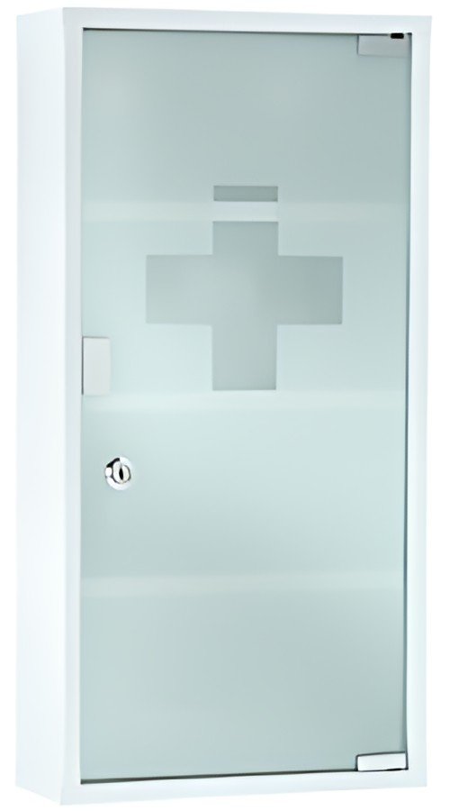 Armoire de premiers secours SEULEMENT, contenu DIN 13157, blanche