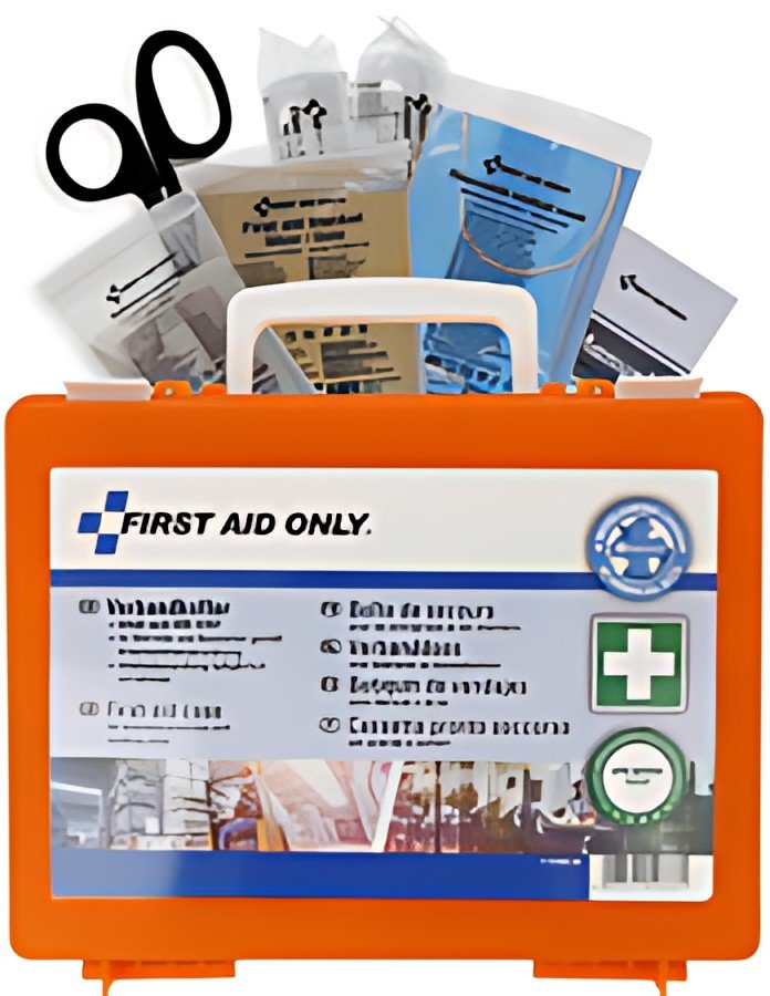 PREMIERS SECOURS UNIQUEMENT trousse de premiers secours, contenu DIN 13169