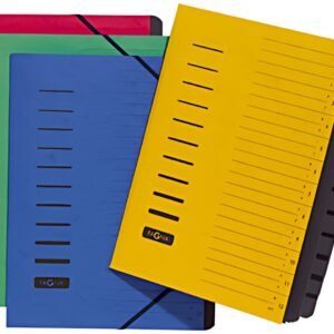Dossier de classement PAGNA, DIN A4, en carton, 12 compartiments, jaune
