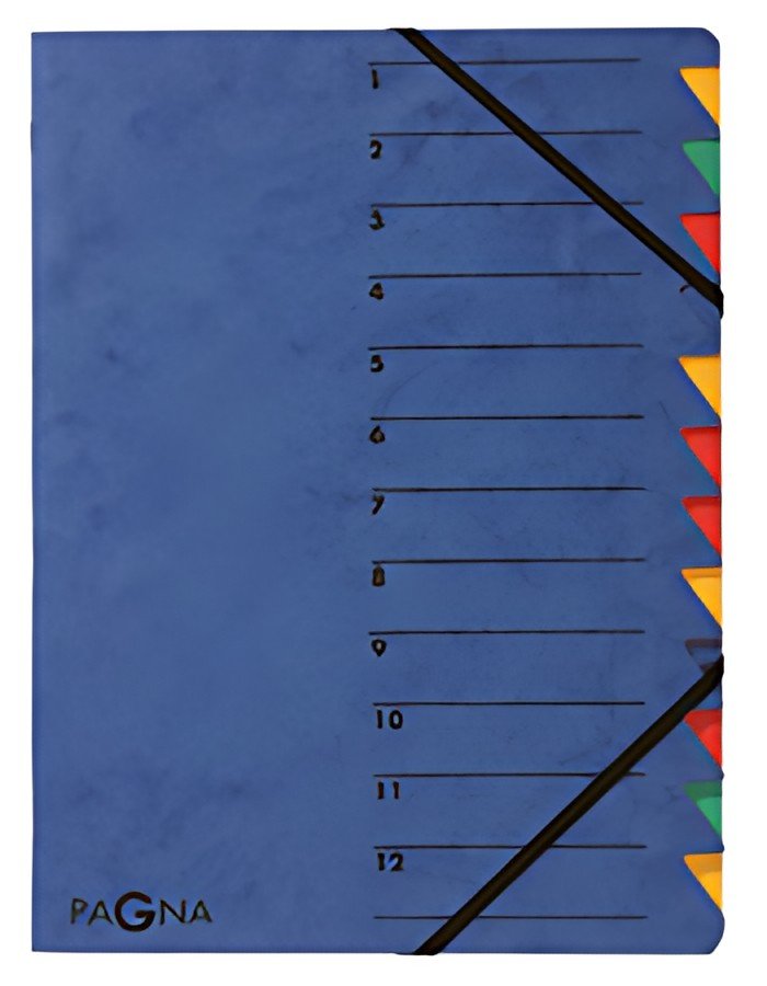 PAGNA trieur "EASY", A4, carton, 12 compartients, bleu