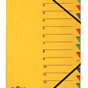 PAGNA trieur "EASY", A4, carton, 12 compartiments, jaune