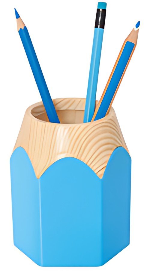 WEDO Pot à crayons "PENCIL", en plastique, bleu clair