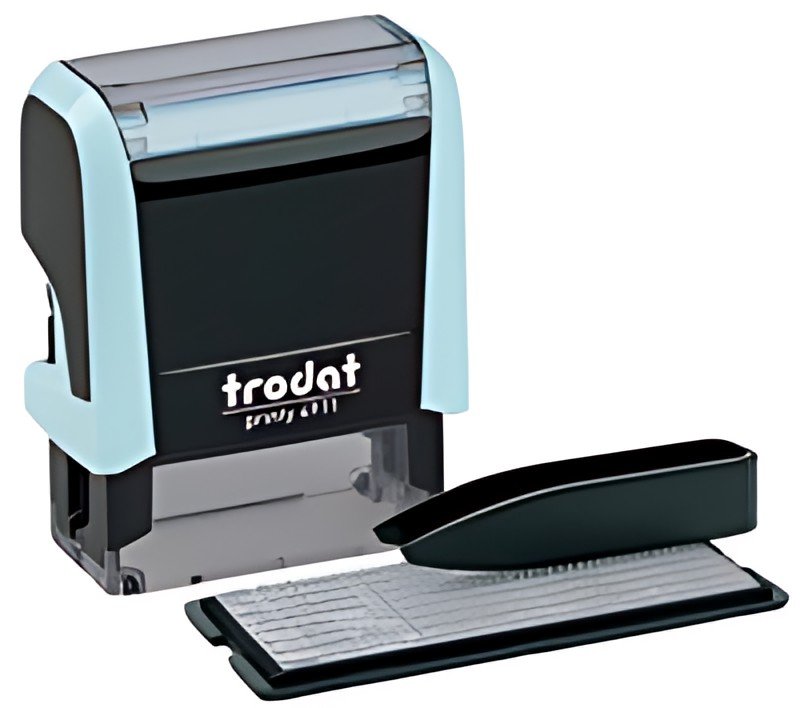 set de tampons texte trodat Printy 4911 Typomatic, bleu pastel