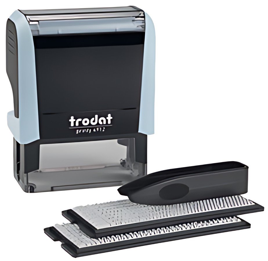 set de tampons texte trodat Printy 4912 Typomatic, bleu pastel