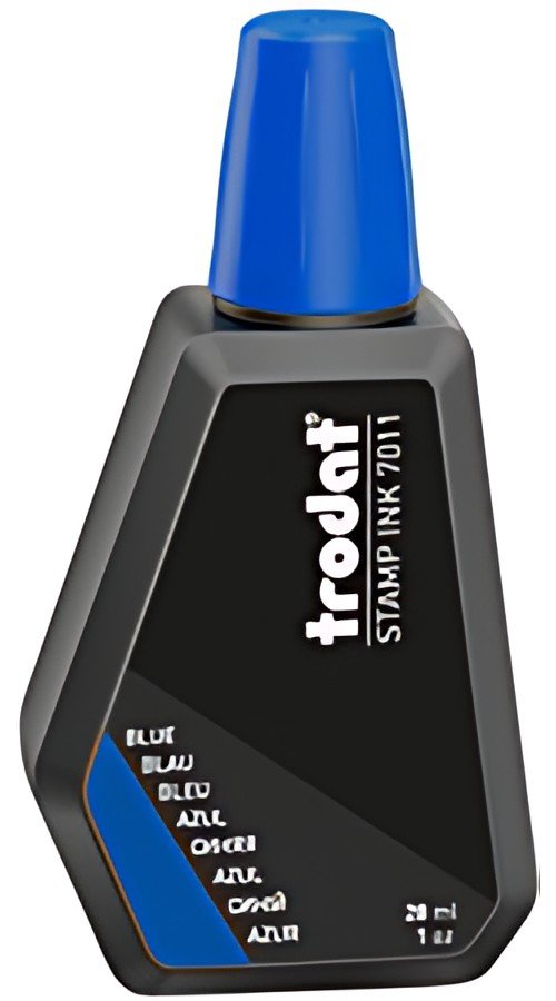 trodat Encre pour tampon encreur "7011", 28 ml, bleu