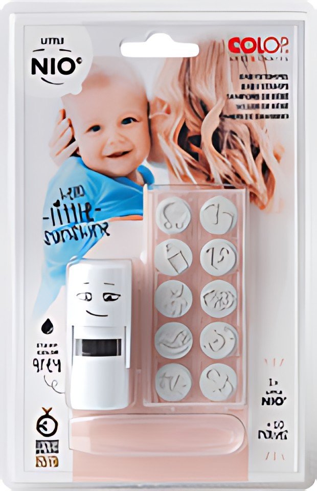 COLOP Kit tampon à motif "LITTLE NIO" bébé, blanc