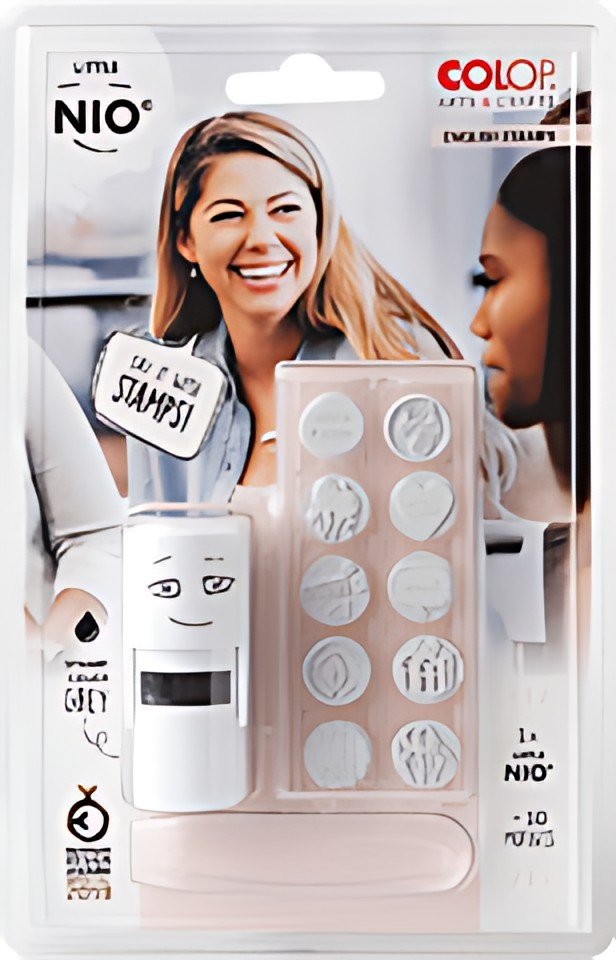 COLOP Kit tampon à motif "LITTLE NIO" anglais, blanc