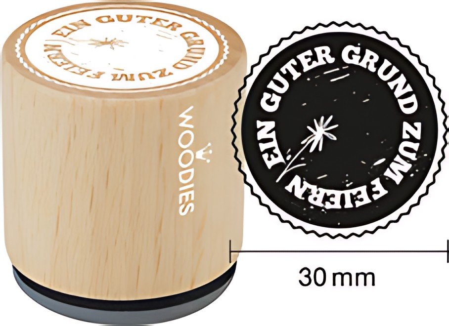 Timbre motif COLOP Woodies "Bonne raison de faire la fête" I