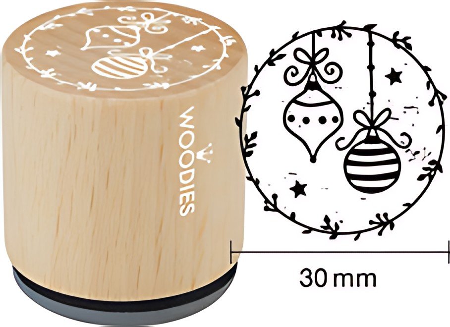 COLOP Tampon à motif Woodies "boules de Noël"