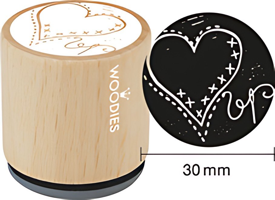 COLOP Tampon à motif Woodies Handmade "coeur"