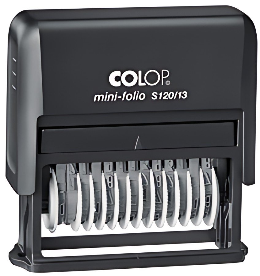 COLOP Tampon numéroteur MiniFolio S120/13, 13 chiffres, noir