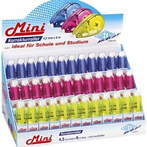 WEDO Mini roller correcteur, 4,2 mm x 6 m, présentoir de 36