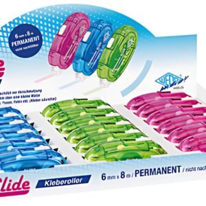 WEDO Roller de colle SLIDE, 6 mm x 8 m, présentoir de 18