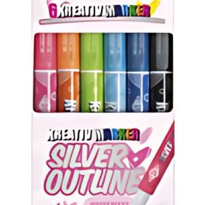 WEDO Marqueur créatif SILVER + OUTLINE, étui de 6