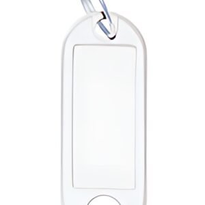 WEDO Porte-clés avec anneau, diamètre: 18 mm, blanc