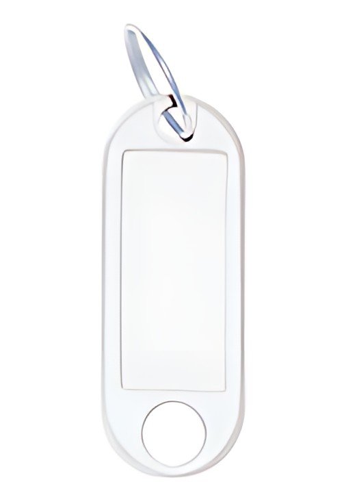 WEDO Porte-clés avec anneau, diamètre: 18 mm, blanc