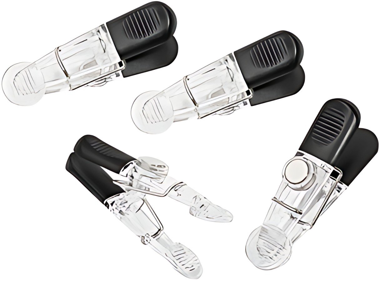 WEDO Aimants clip GLOSSY, kit de 4, noir / transparent