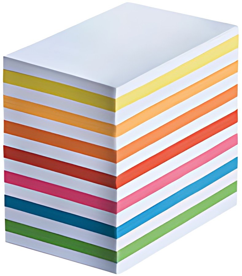 WEDO Bloc cube, 50x90 mm, blanc / coloré, 700 feuilles