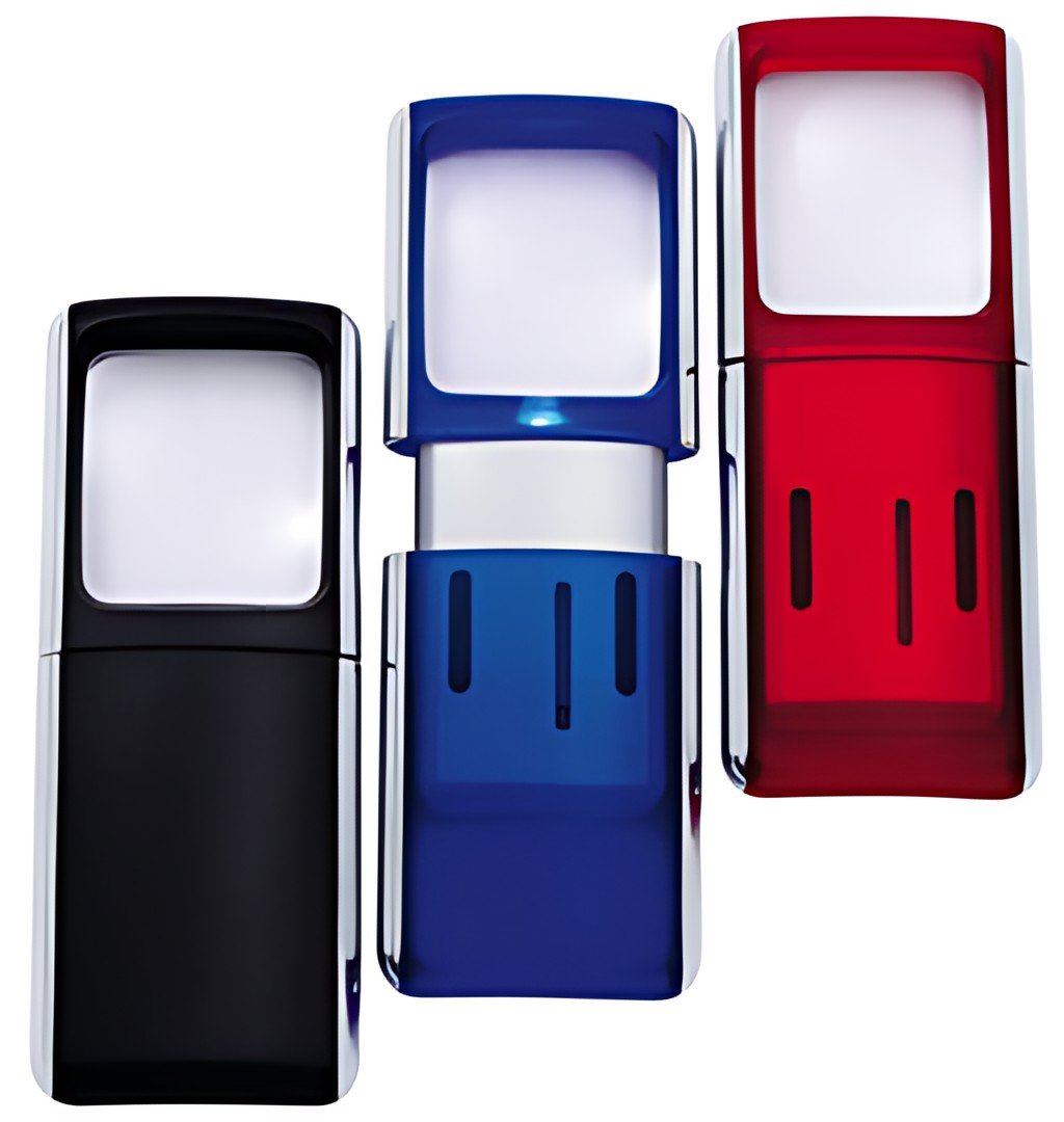 WEDO Loupe rectangulaire avec éclairage LED, couleur: rouge