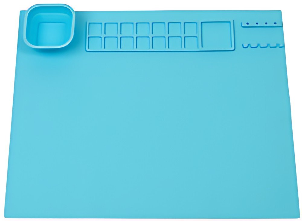 WEDO Tapis de peinture en silicone, bleu clair