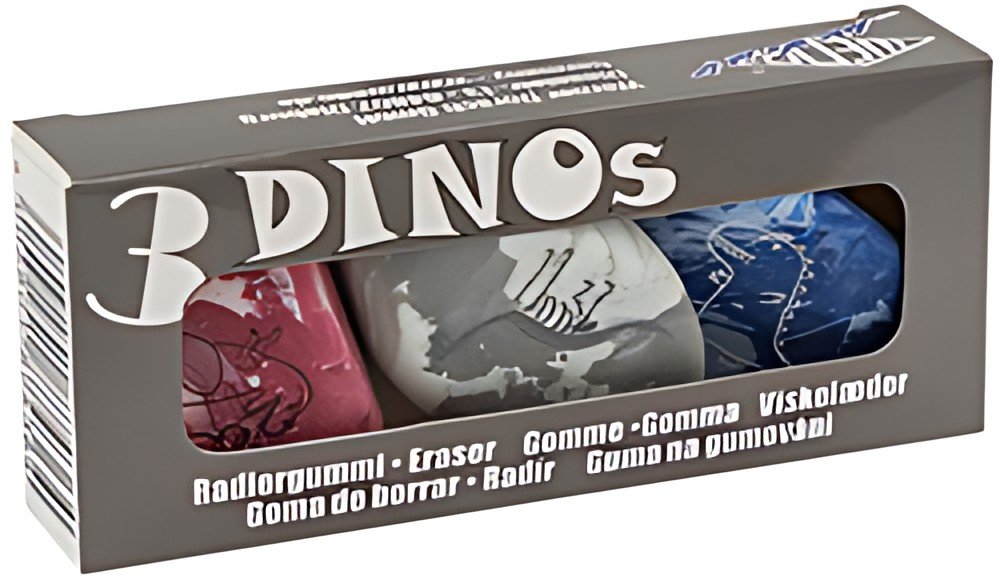 WEDO Gomme en plastique Pierre "DINO", set de 3