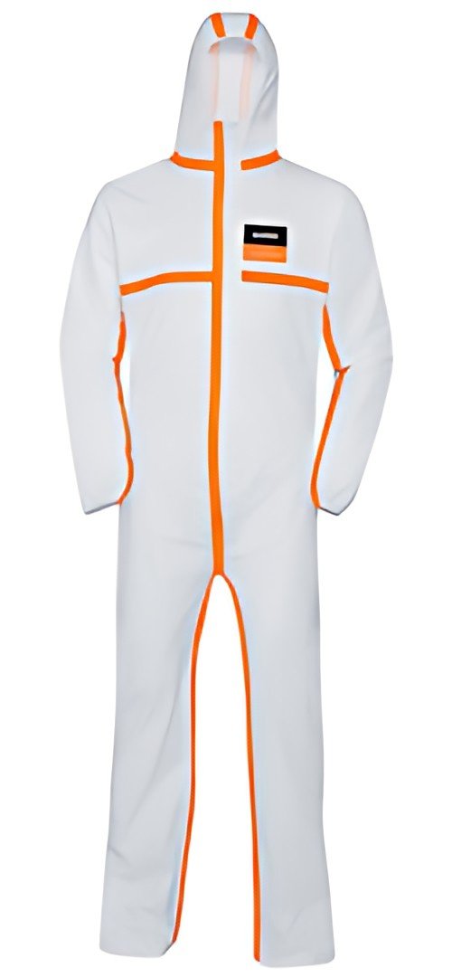 uvex Combinaison de protection jetable 4B, M, blanc/orange