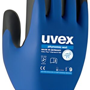 uvex Gants de travail phynomic wet, T. 07, bleu/anthracite