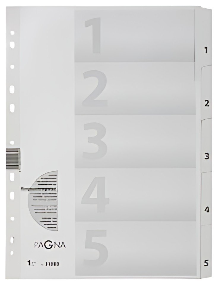 PAGNA Intercalaires, carton, chiffres 1 - 5, A4, 5 touches