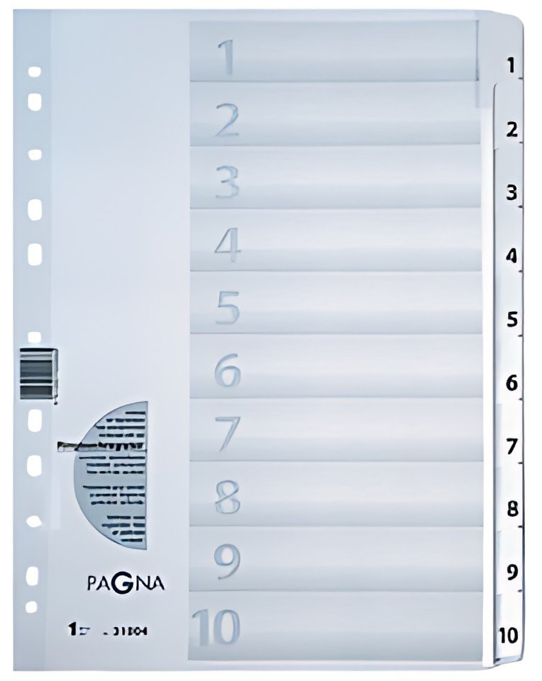 PAGNA Intercalaires, carton, chiffres 1 - 10, A4, 10 touches