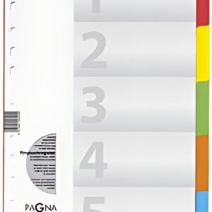 PAGNA Intercalaires en carton, A4, 5 positions, 5 couleurs