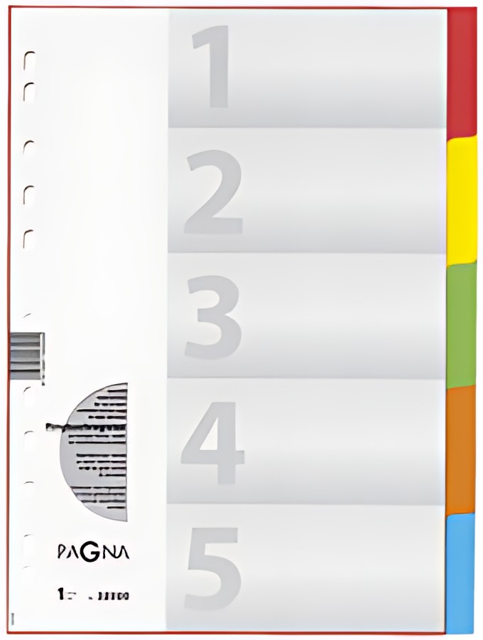 PAGNA Intercalaires en carton, A4, 6 touches, 6 couleurs