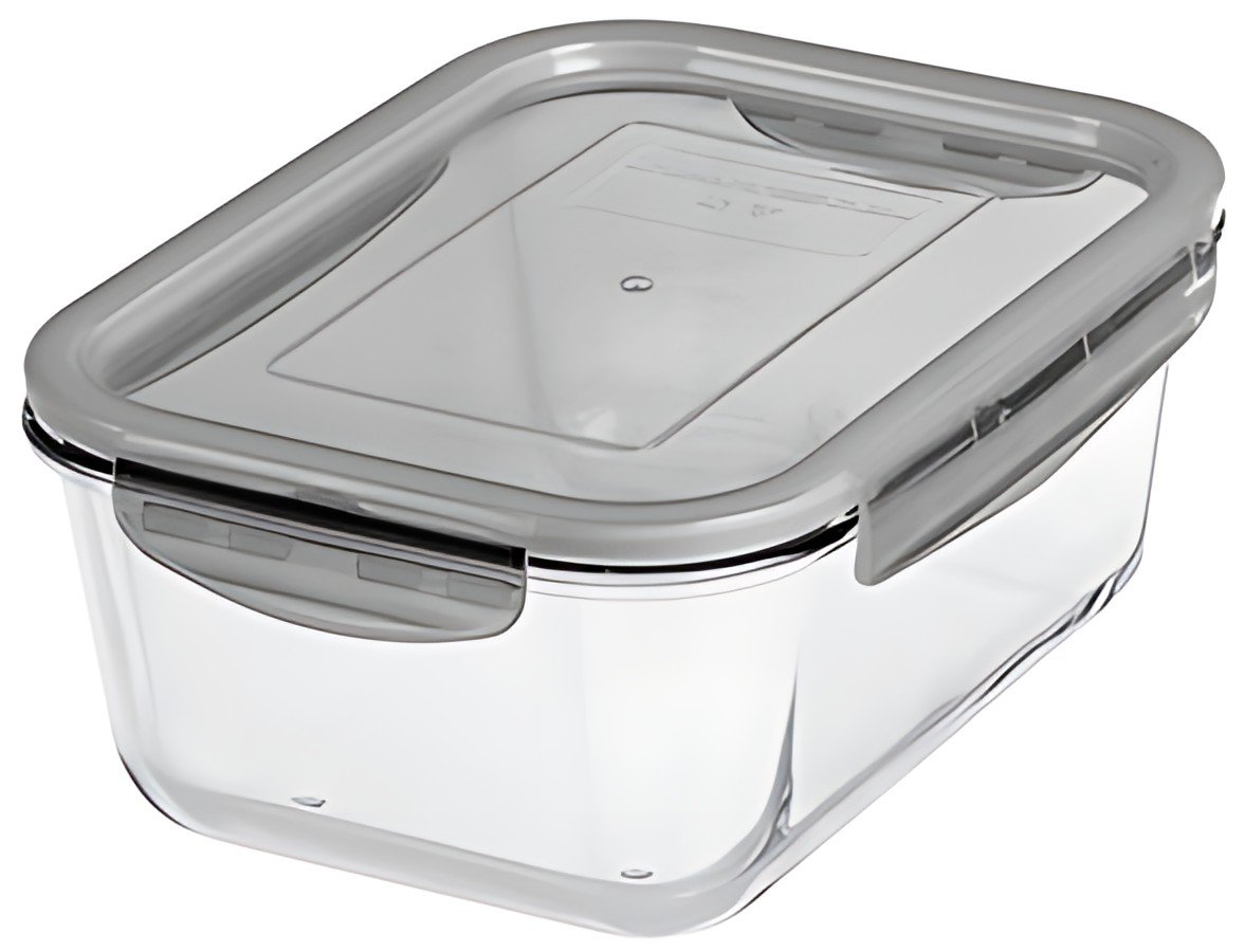 GastroMax Boîte de conservation en verre, 0,75 litre, gris